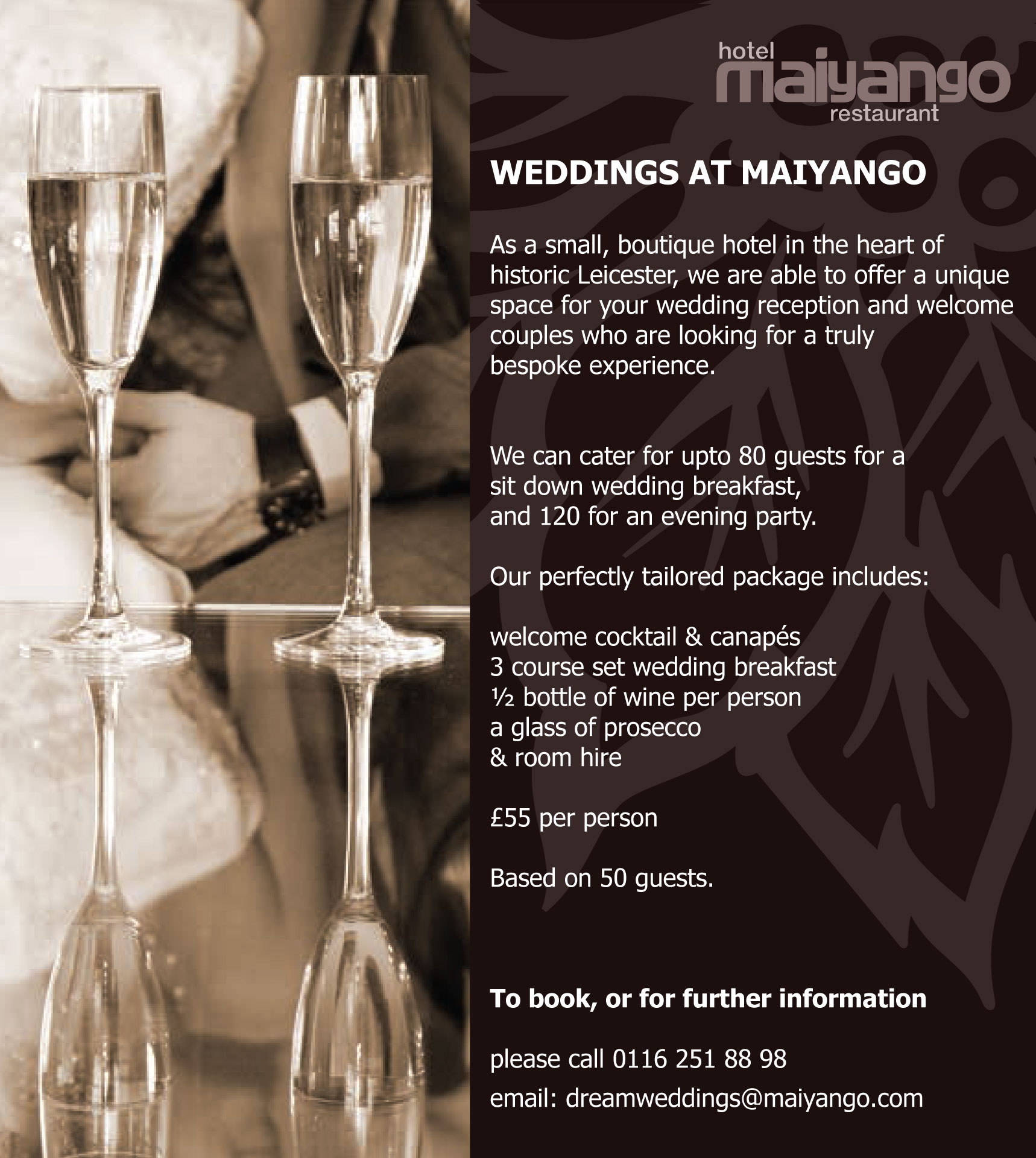 Celebrations and restaurant offers at Maiyango restaurant